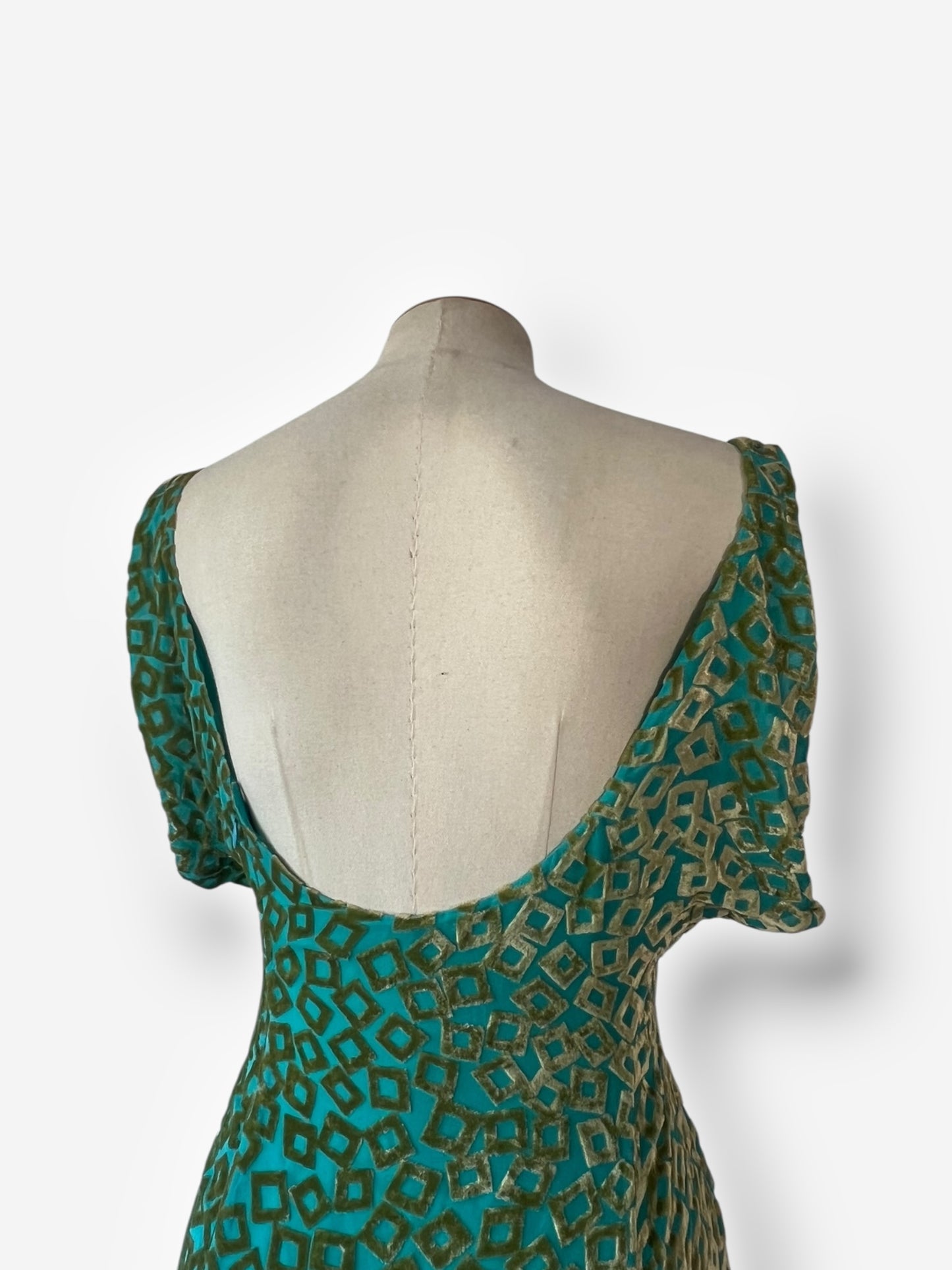 Rare Gianni Versace c. 1999 Velvet Burnout Dress