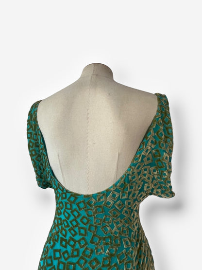 Rare Gianni Versace c. 1999 Velvet Burnout Dress