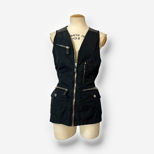 Prada, Black Nylon & Leather Utility Vest, 1994