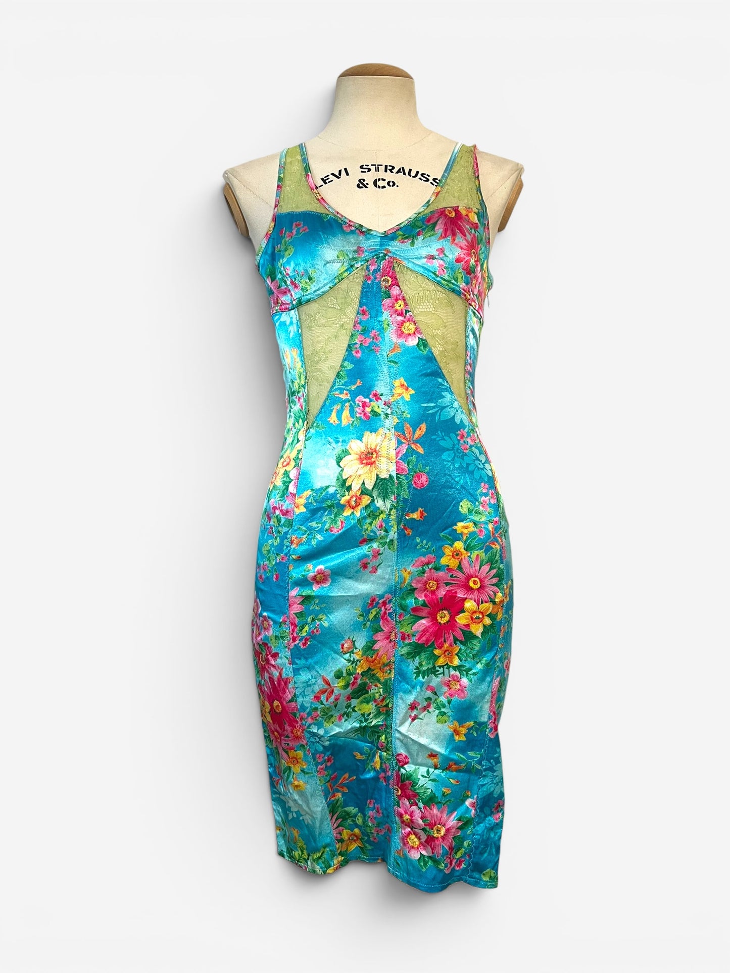 Dolce & Gabbana D&G Floral Lace Panel Slip Dress, Spring Summer 2005