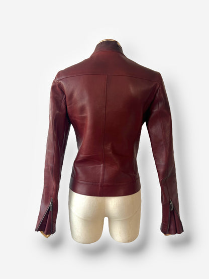 Tom Ford for Gucci Spring/Summer 1999 Maroon Leather Moto Jacket