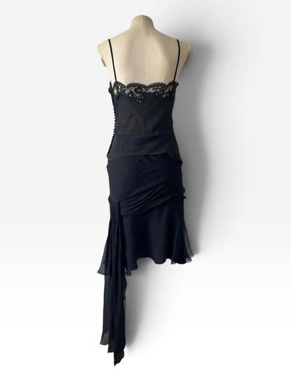 Christian Dior by John Galliano black silk two-piece ensemble