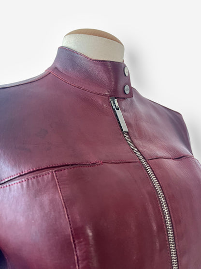 Tom Ford for Gucci Spring/Summer 1999 Maroon Leather Moto Jacket