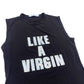 Dolce & Gabbana black mesh and rhinestone Madonna 'LIKE A VIRGIN' vest, ss 2001