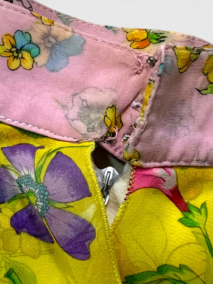 Gianni Versace 1993 S/S silk floral mini skirt