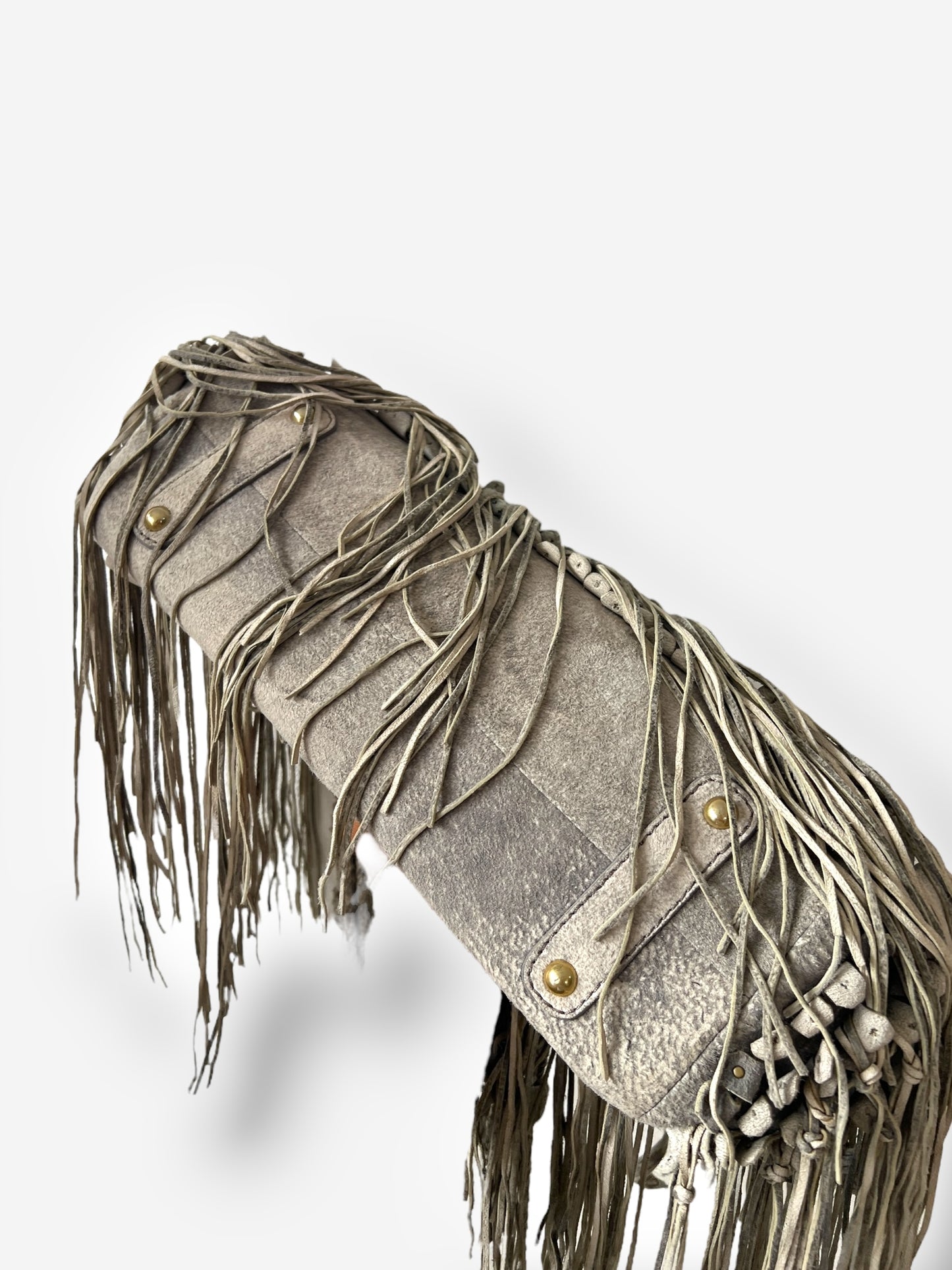 Roberto Cavalli 2011 Fringed Doctor Bag Distressed Suede