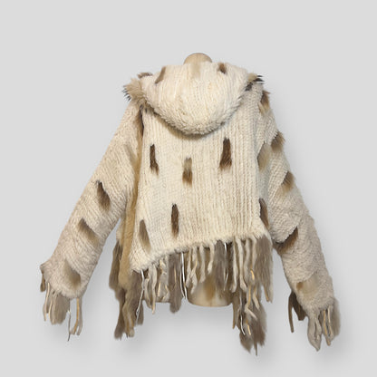 John Galliano Knitted Rabbit Fur Hooded Jacket, c. 2002