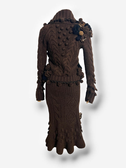 Alexander McQueen Wool and Alpaca Appliqué Knit Ensemble, Fall/Winter 2005