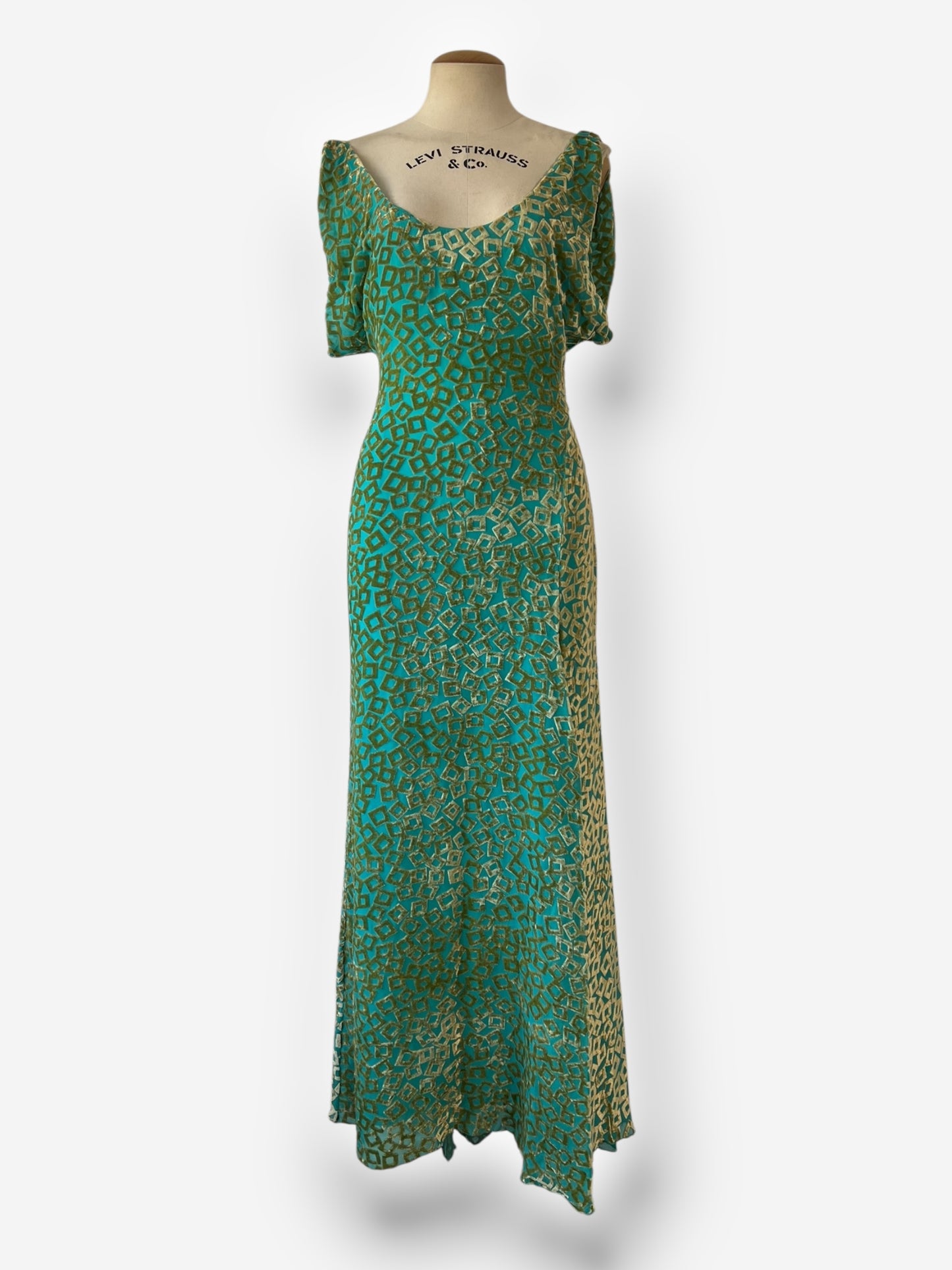Rare Gianni Versace c. 1999 Velvet Burnout Dress