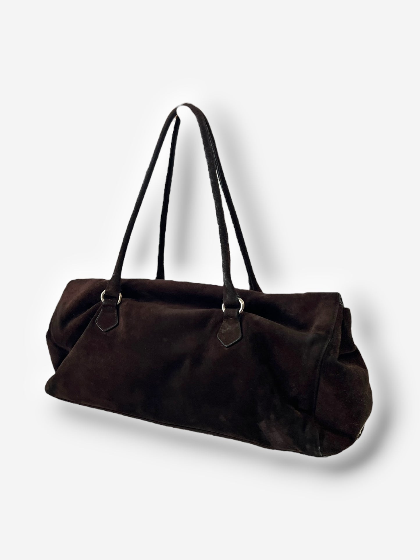 Prada Brown Suede Camoscio Easy Bag, Early 2000s