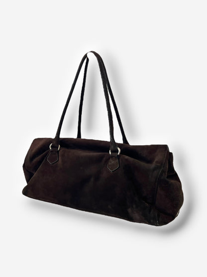 Prada Brown Suede Camoscio Easy Bag, Early 2000s