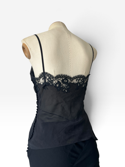 Christian Dior by John Galliano black silk two-piece ensemble