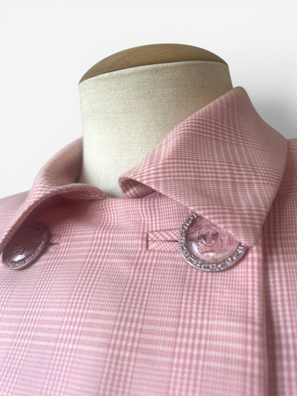 Gianni Versace Couture Pink Gingham Skirt Suit S/S 1995 runway