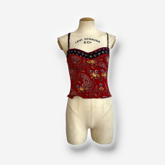 Christian Dior, Red Bandana Print Bustier Top, Spring 2002