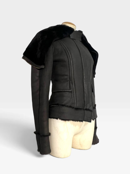 Gucci 2003 F/W Tom Ford shearling zipper hood jacket