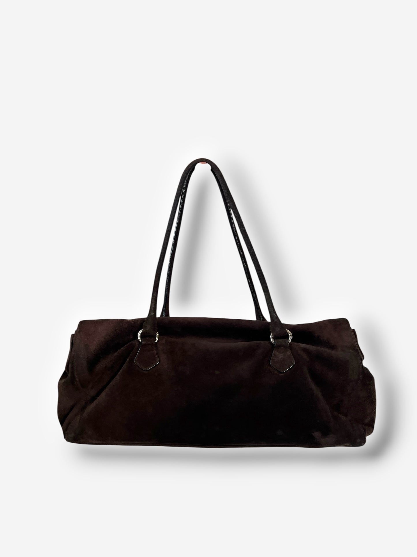 Prada Brown Suede Camoscio Easy Bag, Early 2000s