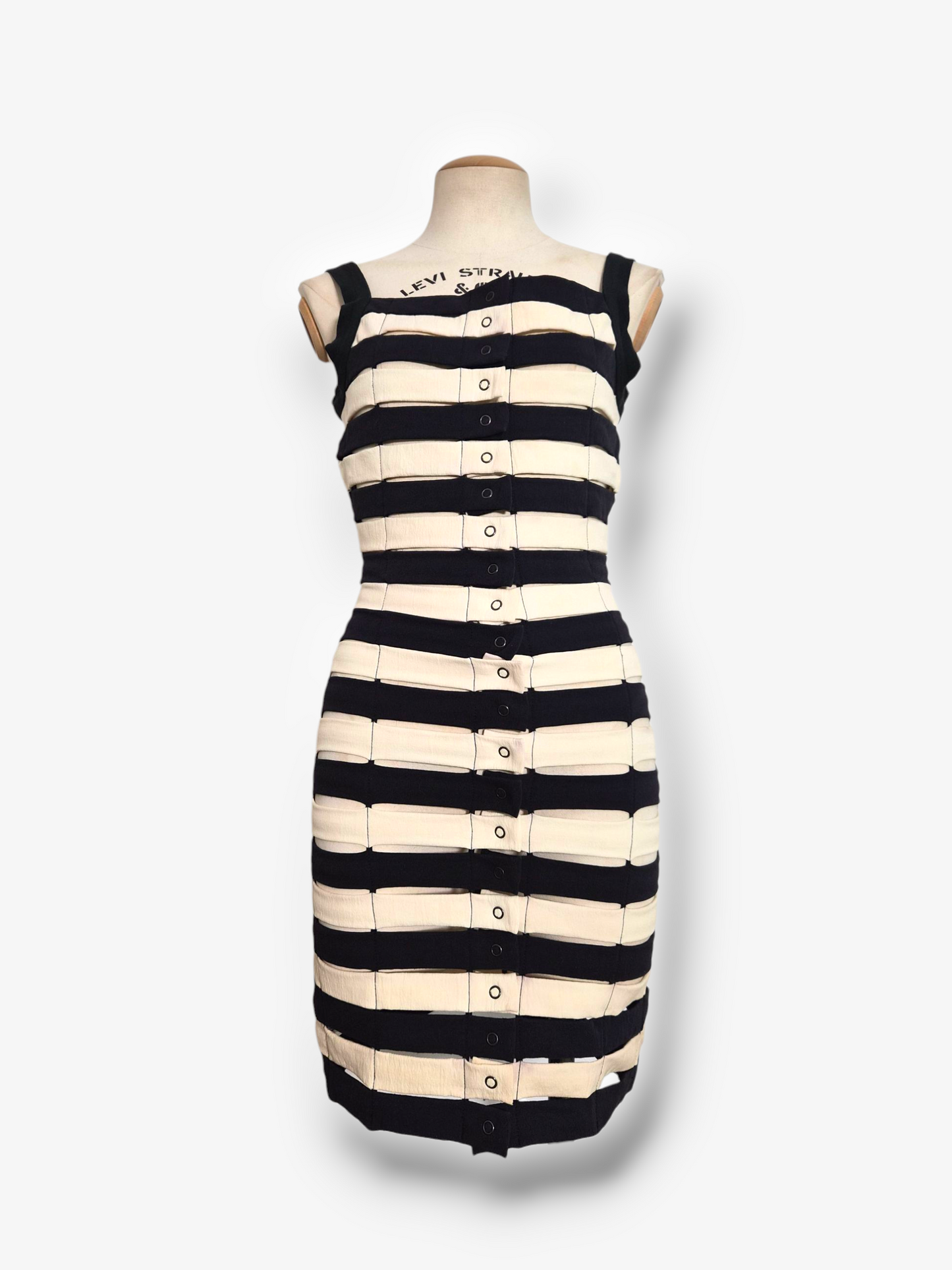 90s Max Mara panelled striped midi dress