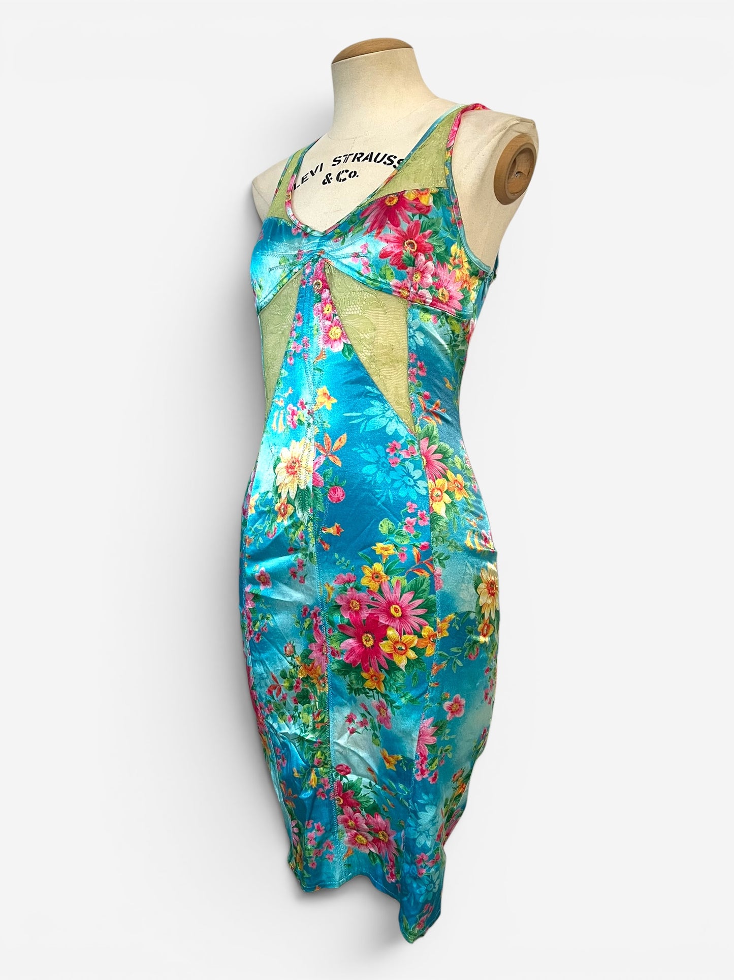 Dolce & Gabbana D&G Floral Lace Panel Slip Dress, Spring Summer 2005