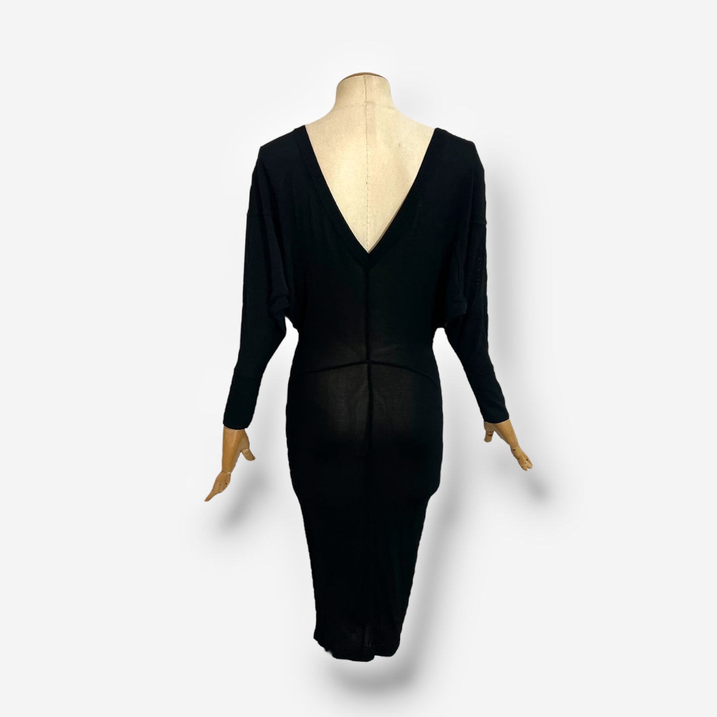 Azzedine Alaïa, open-back black knit midi dress, 1990s