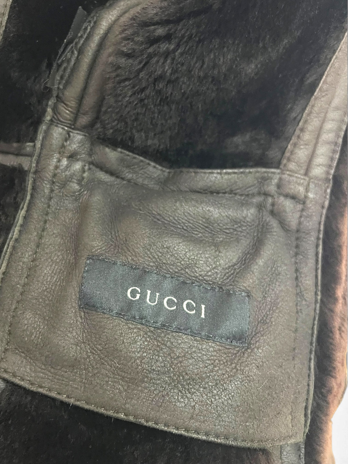 Gucci 2003 F/W Tom Ford shearling zipper hood jacket