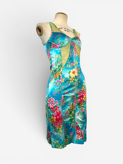 Dolce & Gabbana D&G Floral Lace Panel Slip Dress, Spring Summer 2005
