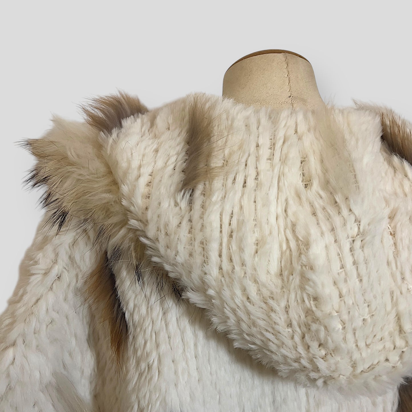 John Galliano Knitted Rabbit Fur Hooded Jacket, c. 2002