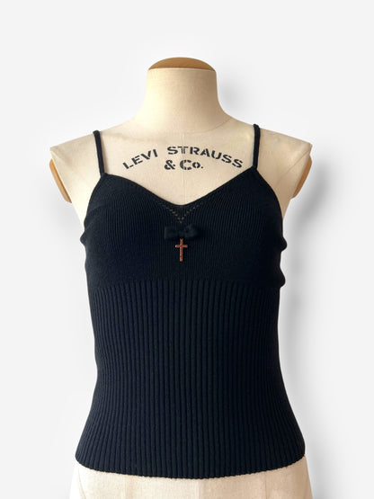 Dolce & Gabbana 1990s Knitted Top with Cross Pendant