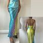 Roberto Cavalli 2001 halter silk dress