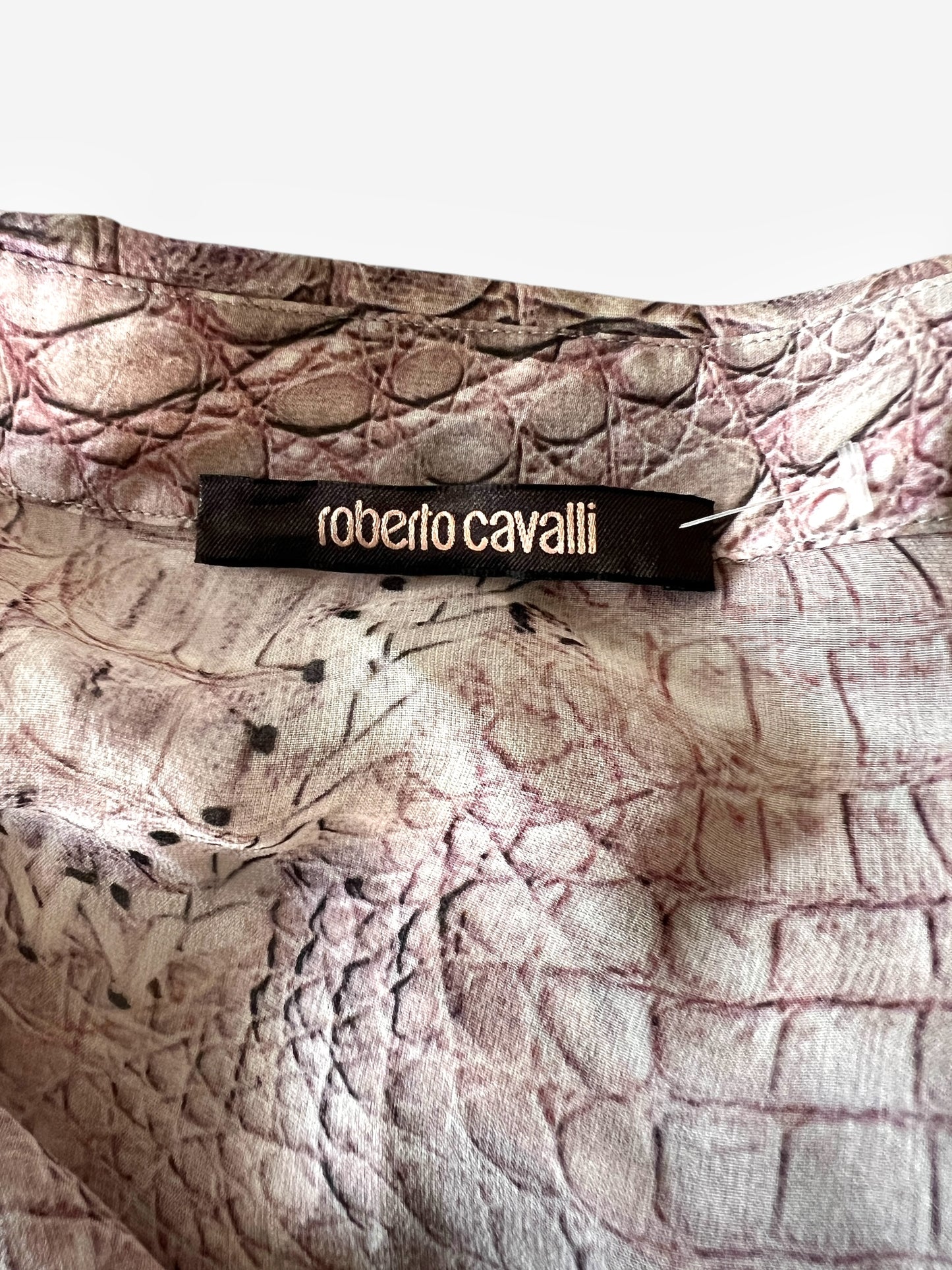 Roberto Cavalli Lace-Up Silk Shirt, Spring/Summer 2011