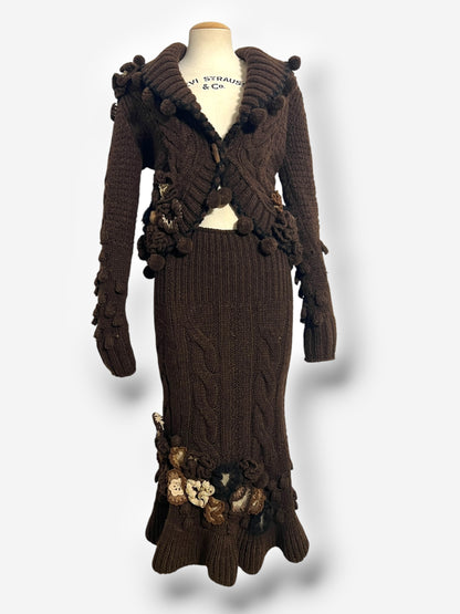 Alexander McQueen Wool and Alpaca Appliqué Knit Ensemble, Fall/Winter 2005