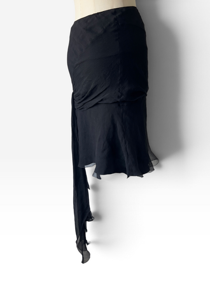 Christian Dior by John Galliano black silk two-piece ensemble