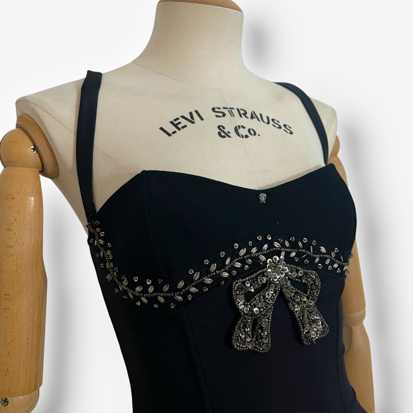 Gianni Versace, crystal bow corset top, early 2000s