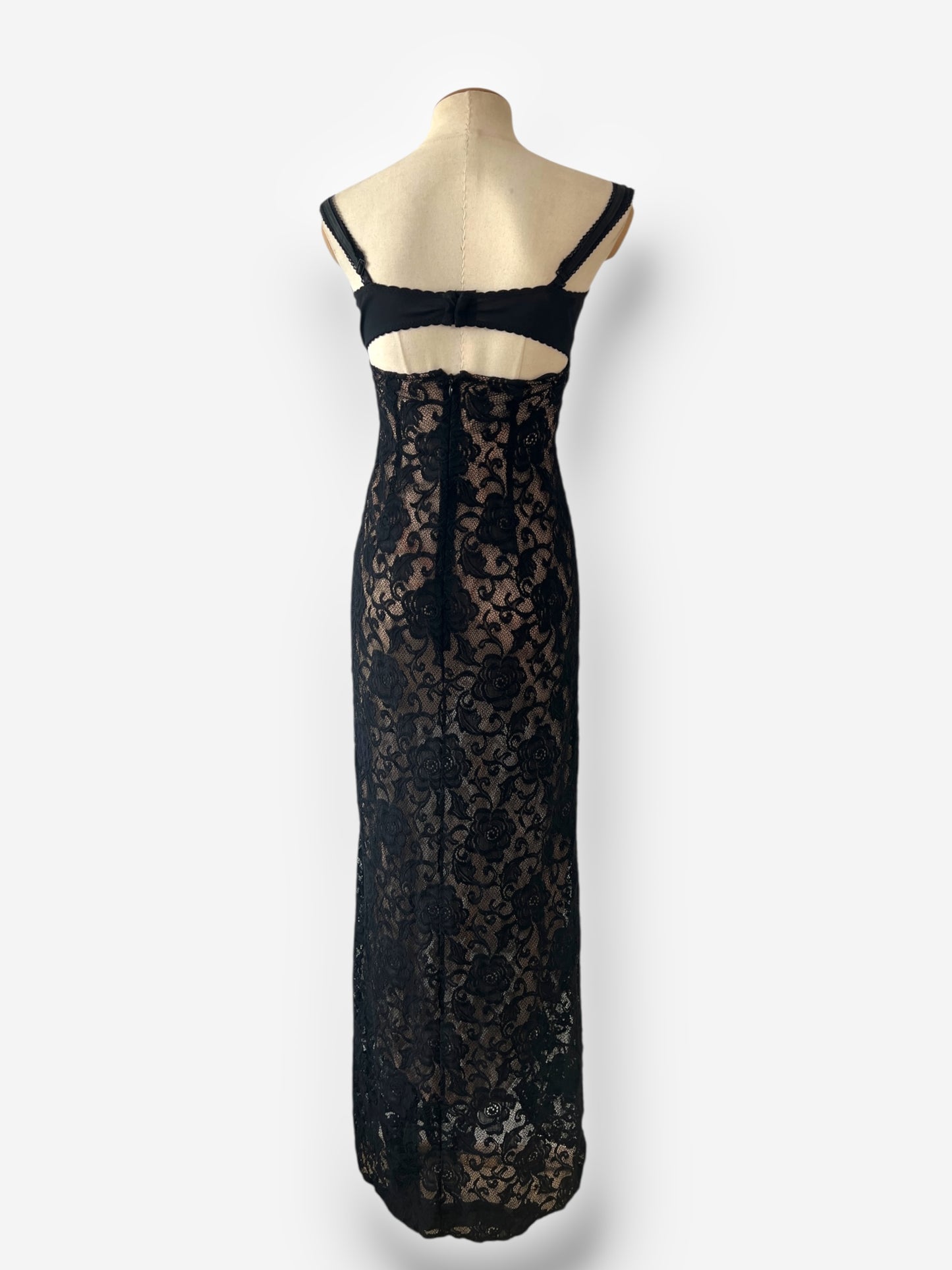Dolce & Gabbana Spring/Summer 1997 Black Lace Maxi Dress