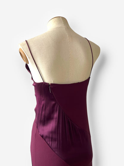 Roberto Cavalli F/W 2004 Burgundy Red Silk Maxi Evening Gown