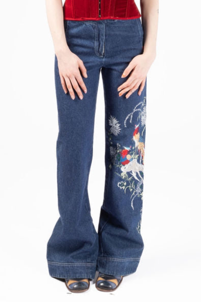 Alexander McQueen, Blue Embroidered Jeans, Spring/Summer 1999