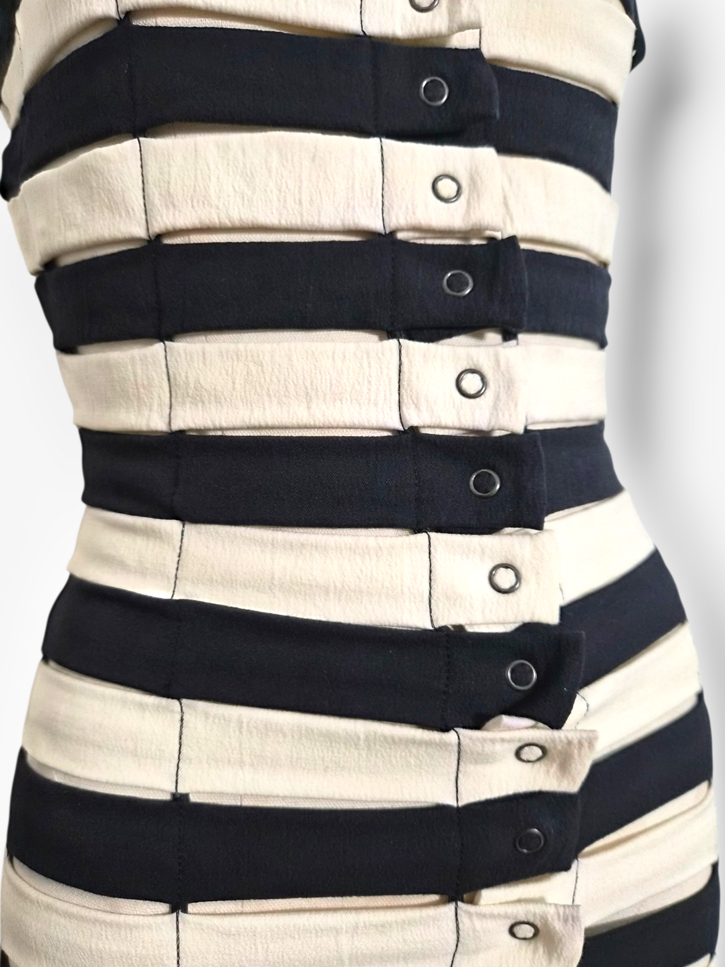 90s Max Mara panelled striped midi dress