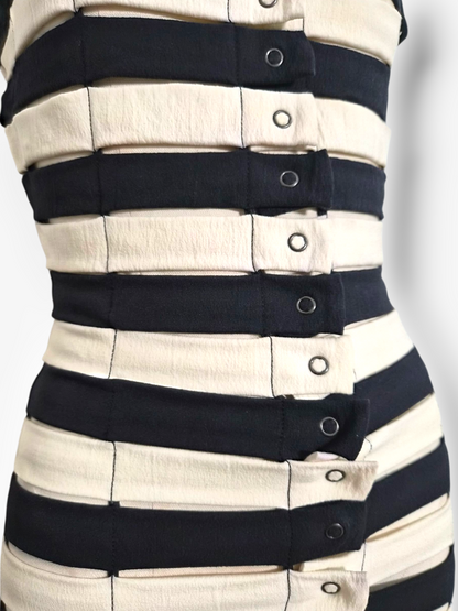 90s Max Mara panelled striped midi dress