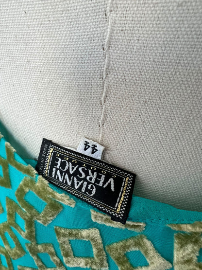 Rare Gianni Versace c. 1999 Velvet Burnout Dress