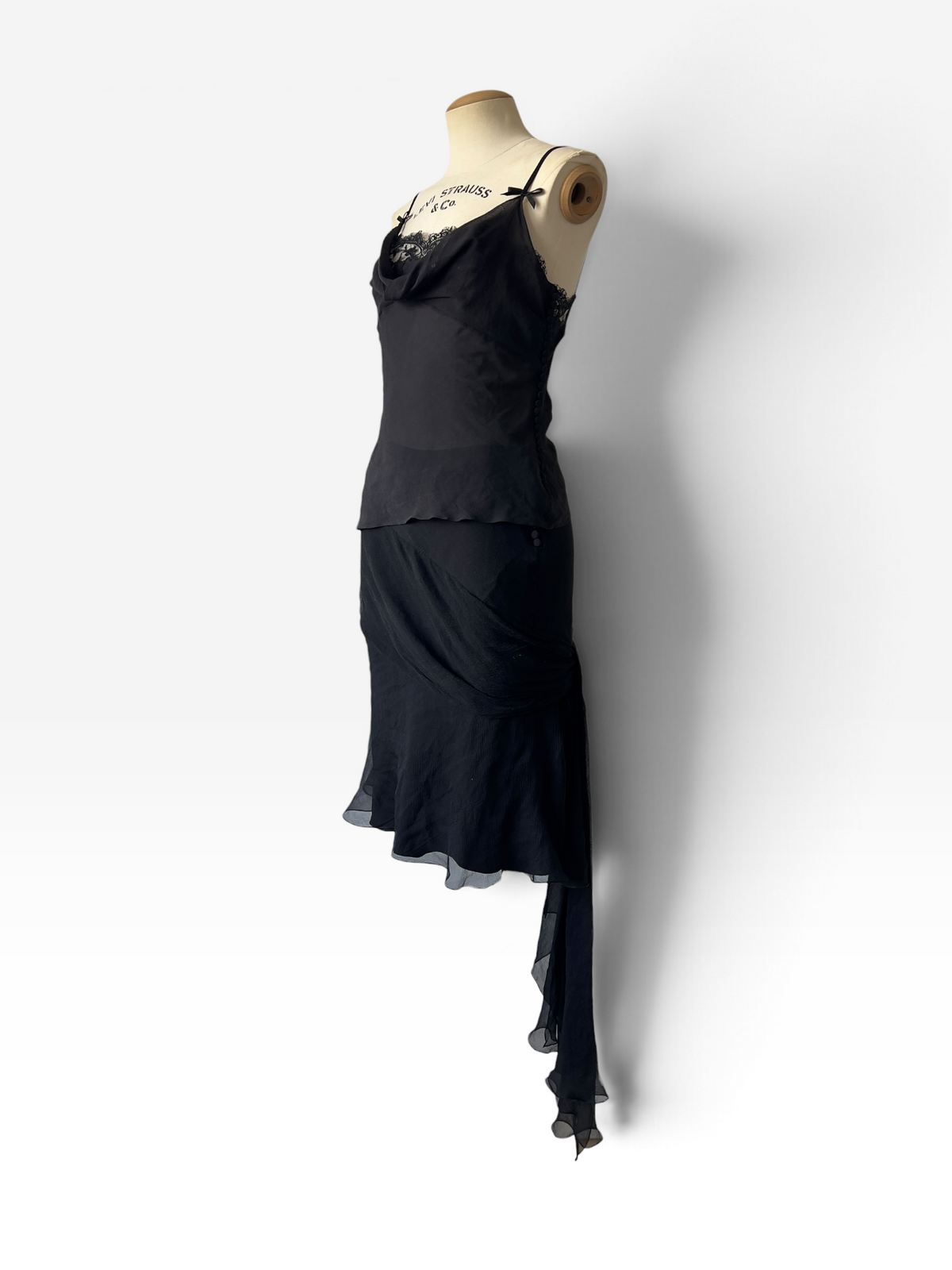 Christian Dior by John Galliano black silk two-piece ensemble