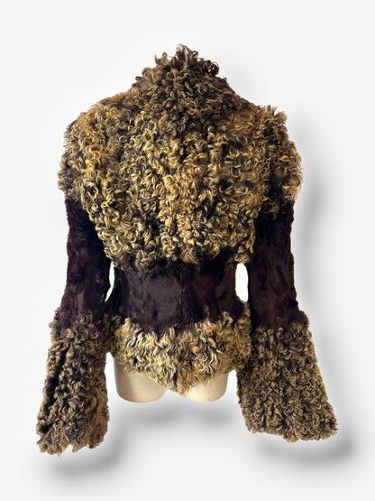 Roberto Cavalli Brown Mongolian Lamb Fur Jacket, Fall/Winter 1999