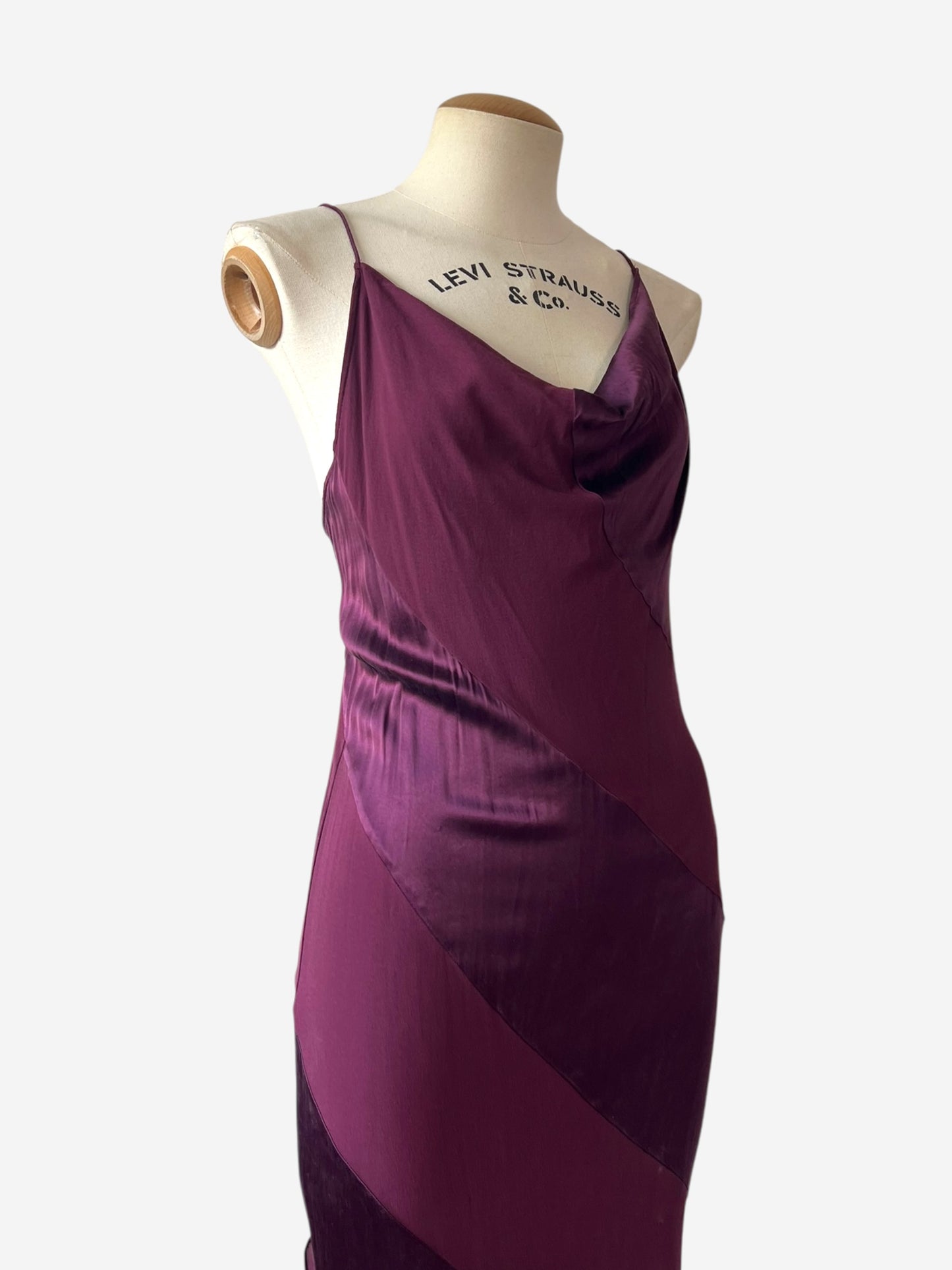 Roberto Cavalli Burgundy Silk Ruffle Maxi Gown, Fall/Winter 2004