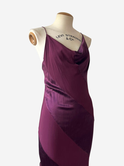 Roberto Cavalli Burgundy Silk Ruffle Maxi Gown, Fall/Winter 2004