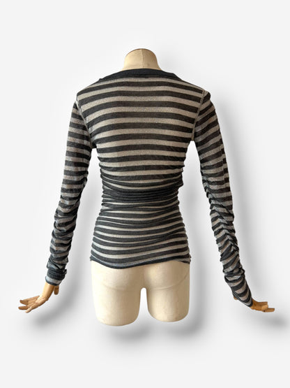 Dolce & Gabbana 2000s Sheer Stripe Long Top