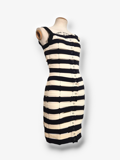 90s Max Mara panelled striped midi dress