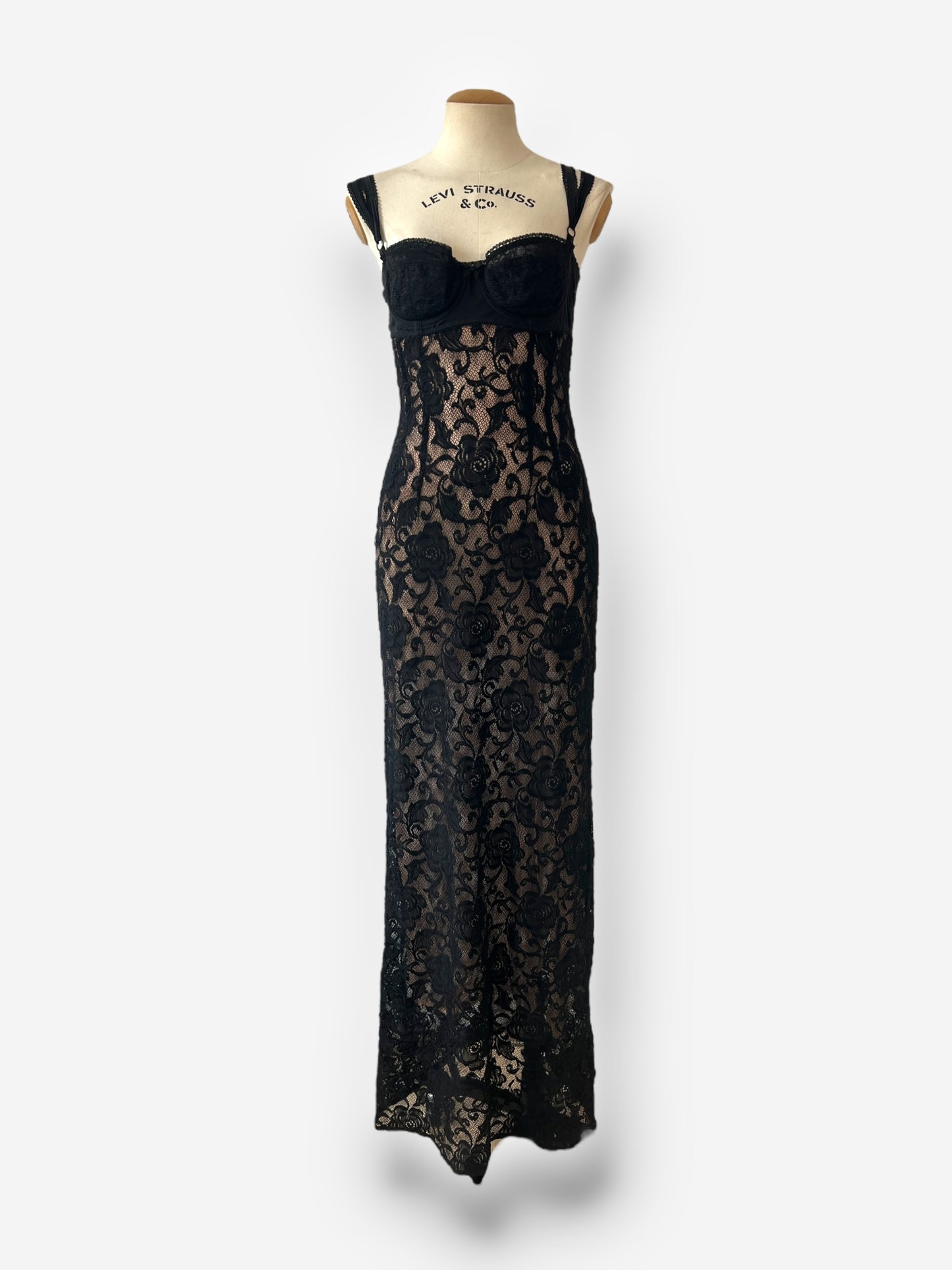 Dolce & Gabbana Spring/Summer 1997 Black Lace Maxi Dress