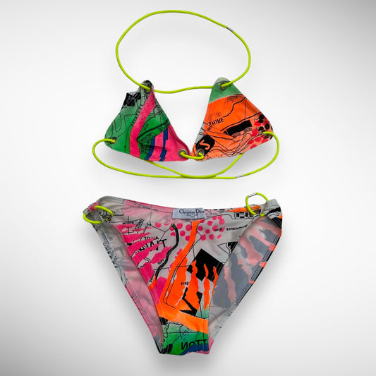 Dior By John Galliano 2001FW cyber print bikini