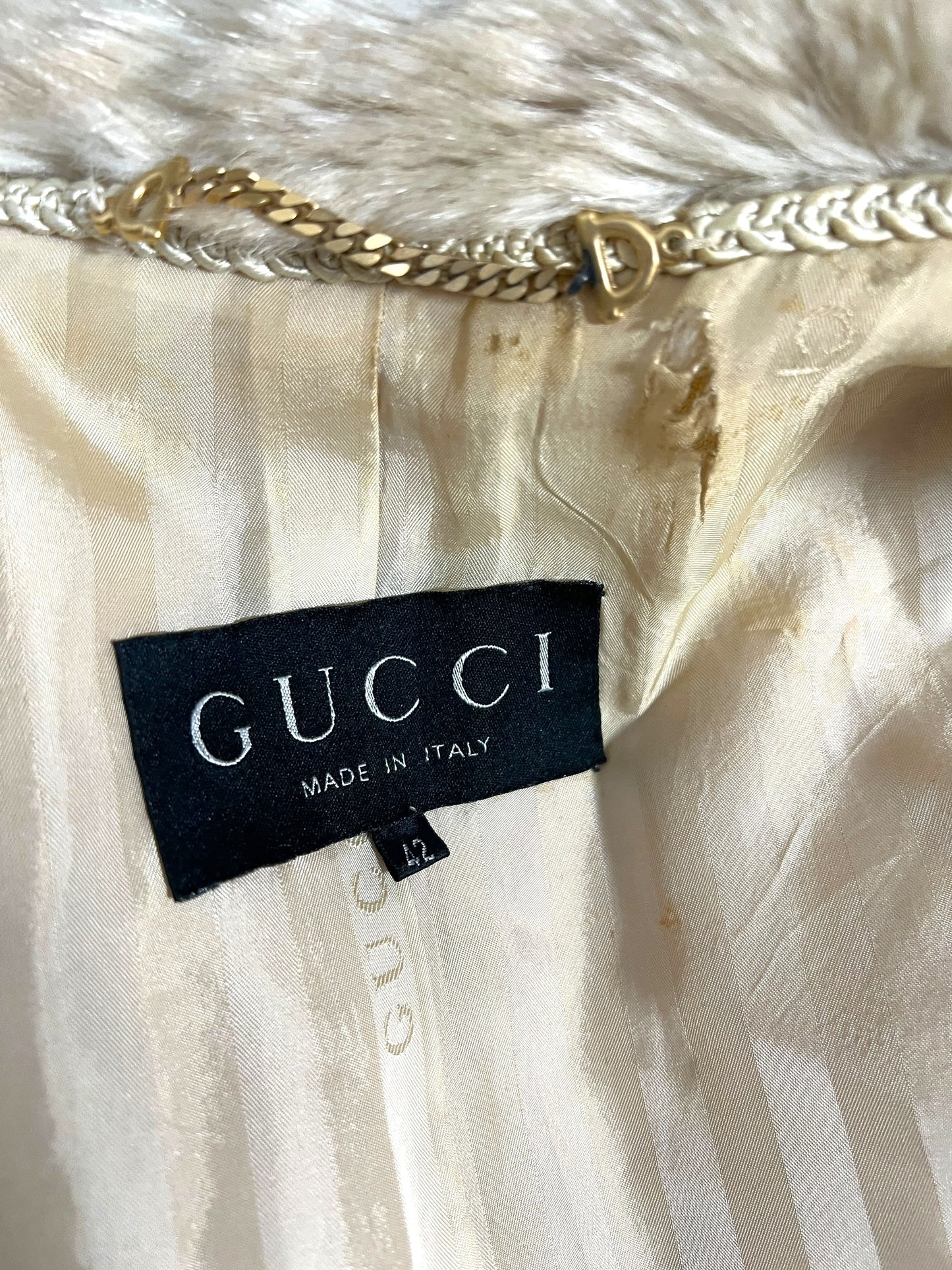 Gucci Faux Fur Double-Breasted Coat, runway Fall/Winter 1996