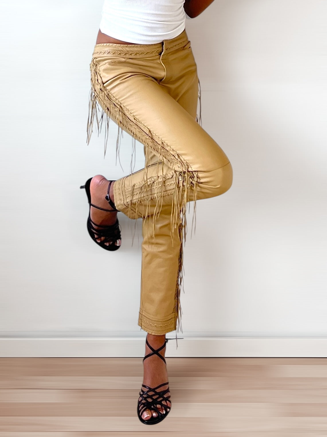 Alexander McQueen Leather Fringe Pants, circa 2000s