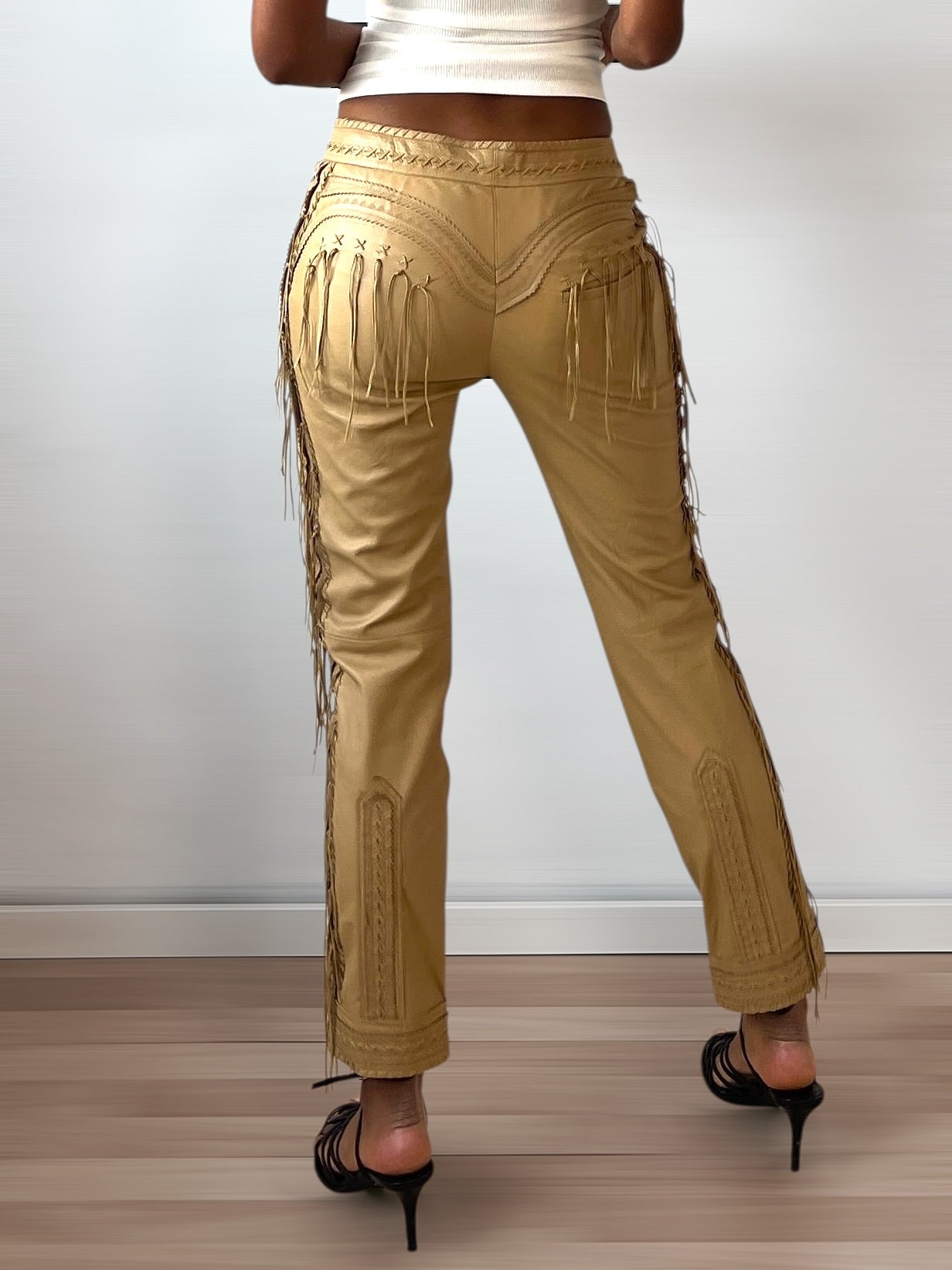Alexander McQueen Leather Fringe Pants, circa 2000s