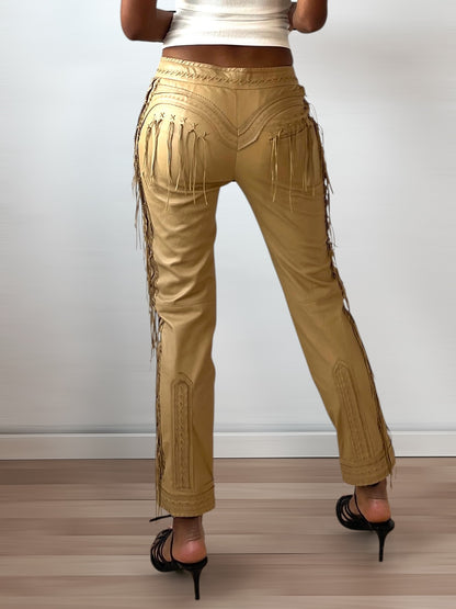 Alexander McQueen Leather Fringe Pants, circa 2000s